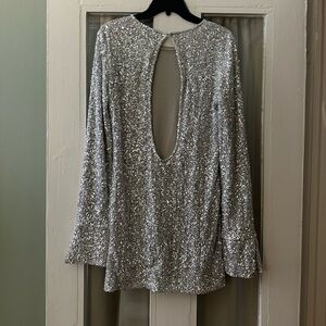 Mikuta Head Turning The Light Sequin Dress in Silver Size L
